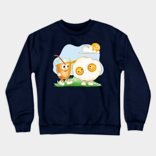 Funny Omelet And Juice Crewneck Sweatshirt